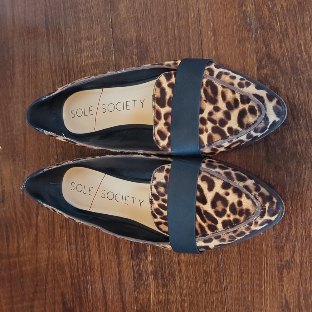 Sole Society Leopard Flats